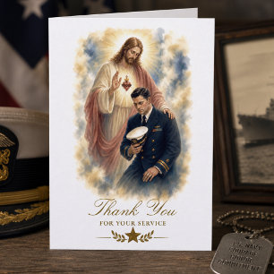 Carte Sacré-Cœur de Jésus Catholic Navy Appreciation