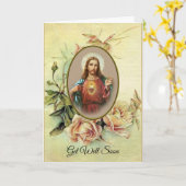 Carte Sacré Coeur de Jésus Roses s'en sortent bientôt (Fleur jaune)