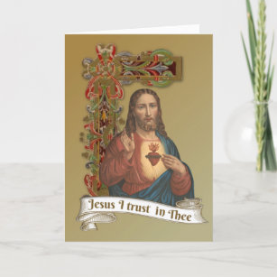 Carte Sacré Coeur de Jésus Vintage religieux