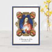Carte Sacré Coeur Jésus Fête des pères Catholique Religi (Fleur jaune)