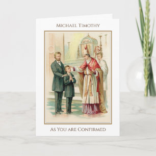 Carte Sacrement de Confirmation Religieux Vintage