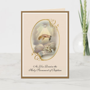 Carte Sacrement religieux vintage baptême adulte ou bébé