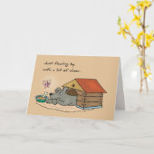 Carte Sad Dog Doghouse pense à vous (Fleur jaune)