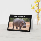 CARTE SAD HIPPO DIT "TU ME MANQUES" (Fleur jaune)