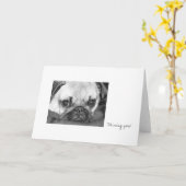 Carte Sad Pug (Fleur jaune)