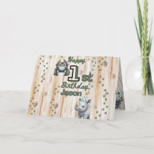Carte Safari animal Gorilla Rhino Anniversaire