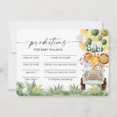 Carte Safari Animaux Baby shower de prédictions (Devant)