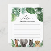 Carte Safari Baby shower (Devant / Derrière)