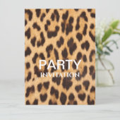 Carte safari empreinte de léopard girly chic fête d'anni (Debout devant)