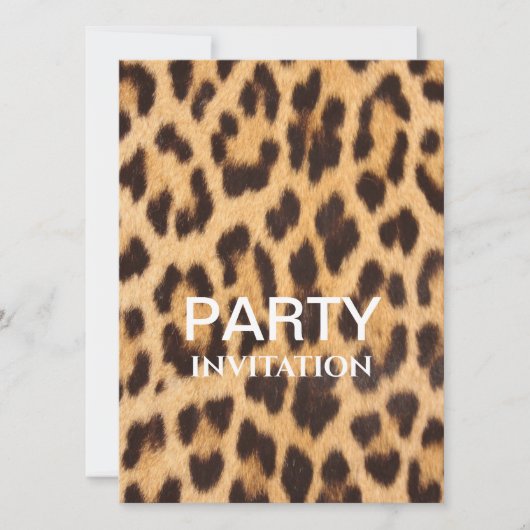 Carte safari empreinte de léopard girly chic fête d'anni (Devant)