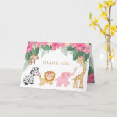 Carte Safari girl merci (Fleur jaune)