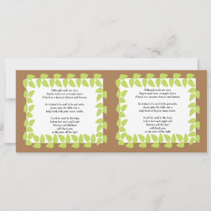 Carte Safari Jungle Baby shower bébé POEM