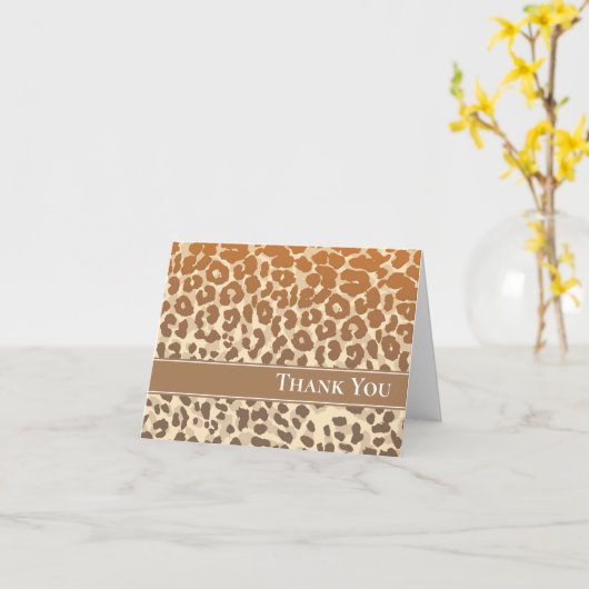 Carte Safari Leopard Note (Fleur jaune)