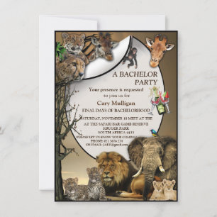 Carte Safari Park Enterrement de vie de garçon en plein 