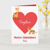 Carte Safari pour la Saint Valentin pour enfants (Fleur jaune)