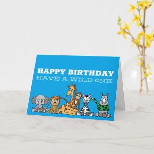 Carte Safari sauvage, Anniversaire des enfants