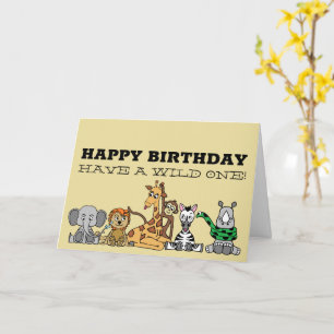 Carte Safari sauvage, Anniversaire des enfants