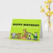 Carte Safari sauvage, Anniversaire des enfants (Fleur jaune)