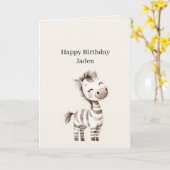 Carte Safari Zebra Birthday (Fleur jaune)