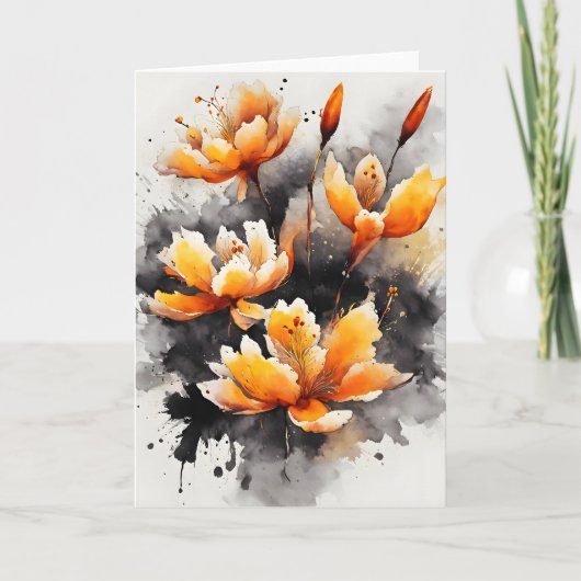 Carte Safran - Fleurs à l'aquarelle (Devant)
