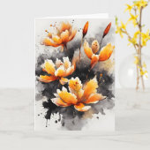 Carte Safran - Fleurs à l'aquarelle (Fleur jaune)