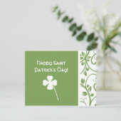 Carte Sage Clover Vin floral Saint Patrick's Day Note (Debout devant)
