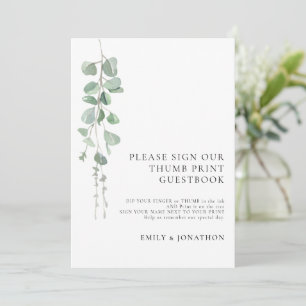 Carte Sage Eucalyptus Thumbprint Livre d'or
