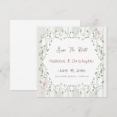 Carte Sage Eucalyptus Wedding Save the Date (Devant / Derrière)
