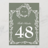 Carte Sage Green 5 x 7 Monogrammes Numéros de tableau de (Dos)