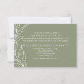 Carte Sage Green Boho Flower Mariage vient de se marier (Dos)