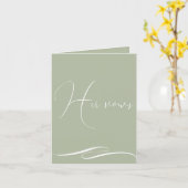 Carte Sage Green Client Cadeau Logo Mariage Vows Livret (Fleur jaune)