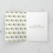 Carte Sage Green et crème Floral Joyeux anniversaire (Intérieur)