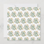 Carte Sage Green et or Fleurs élégantes Fête d'anniversa (Dos)