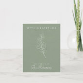 Carte Sage Green Eucalyptus Minimalist Funeral Thank You (Devant)