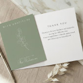 Carte Sage Green Eucalyptus Minimalist Funeral Thank You