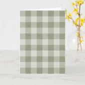 Carte Sage Green Gingham Buffalo Check Linen Texture (Fleur jaune)