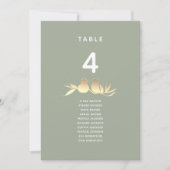Carte Sage Green Gold Love Birds Wedding Seating Chart (Devant)
