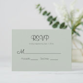 Carte Sage Green Modern Wedding RSVP (Debout devant)