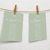 Carte Sage Green Modern White Script Seating Chart Card