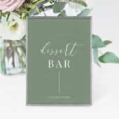 Carte Sage Green Moderne Elégant Mariage Dessert Bar Sig