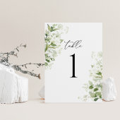 Carte Sage Green Organic Greenery Wedding Table Numbers