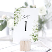 Carte Sage Green Organic Greenery Wedding Table Numbers