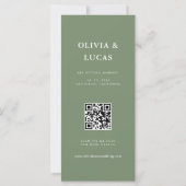 Carte Sage Green Photo Strip QR Code Mariage (Dos)