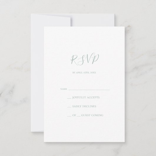 Carte Sage Green RSVP (Devant)