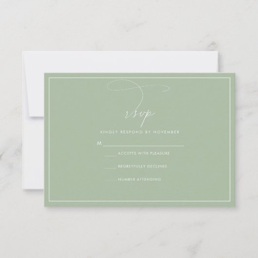 Carte Sage Green RSVP (Devant)