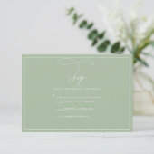 Carte Sage Green RSVP (Debout devant)