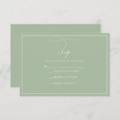 Carte Sage Green RSVP (Devant / Derrière)