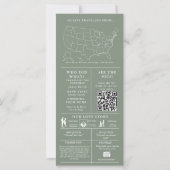 Carte sage Green Wedding Infographic Program (Dos)
