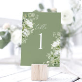 Carte Sage Green Wedding Table Numbers, Organic Greenery