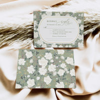 Sage Green White Chinoiserie Floral Wedding RSVP